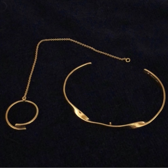 Stella & Dot Bridge Bracelet & Ring Set, Gold Coloured - Picture 3 of 5